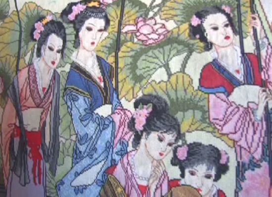 西峽縣農(nóng)家女李改月 630萬針繡出《琴棋書畫》 西峽縣農(nóng)家女李改月 630萬針繡出《琴棋書畫》