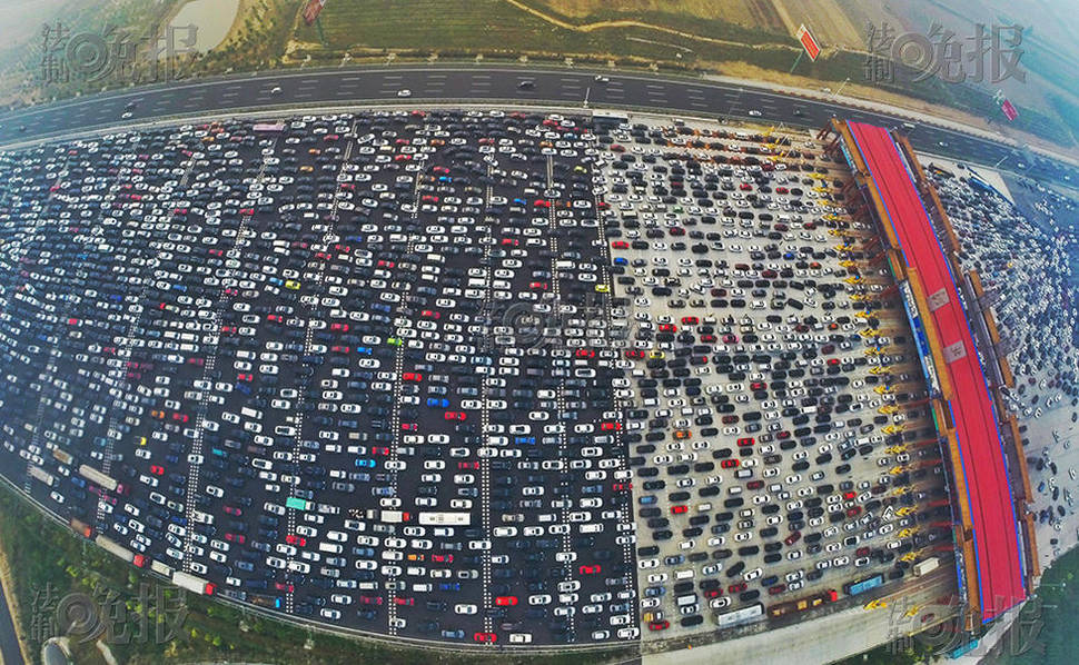 車流航拍。