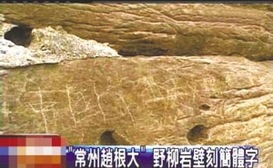 “常州趙根大” 2009年3月27日，臺灣北海岸野柳地質(zhì)公園巖壁上被刻下“中國常州趙根大”字樣。臺灣媒體將此事報道后，趙根大公開道歉。
