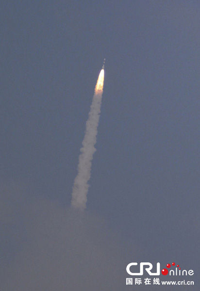11月5日，在印度斯里赫里戈達(dá)島，極地衛(wèi)星運(yùn)載火箭（PSLV-C25）攜帶印度首枚火星探測器“曼加里