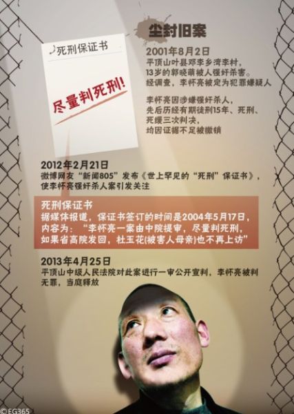 因涉嫌奸殺幼女，李懷亮被羈押了近12年，先后歷經(jīng)有期徒刑15年、死刑、死緩三次判決，最終因“證據(jù)不足、事實(shí)不清”于近日被宣判無罪，當(dāng)庭釋放