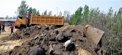 垃圾將生態(tài)涵養(yǎng)林給埋住了。