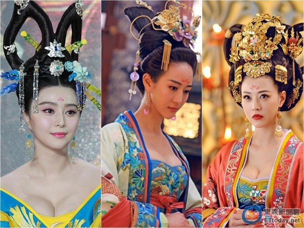 范冰冰、張鈞甯、周海媚，在《武媚娘》中爆乳演出