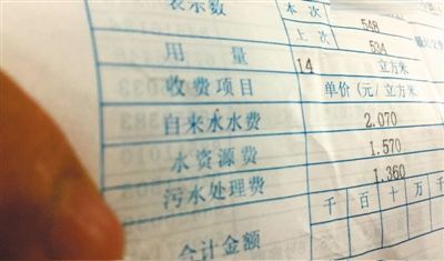 北京市某居民的水費(fèi)單顯示，費(fèi)用中有水資源費(fèi)和污水處理費(fèi)兩項(xiàng)附加收費(fèi)。