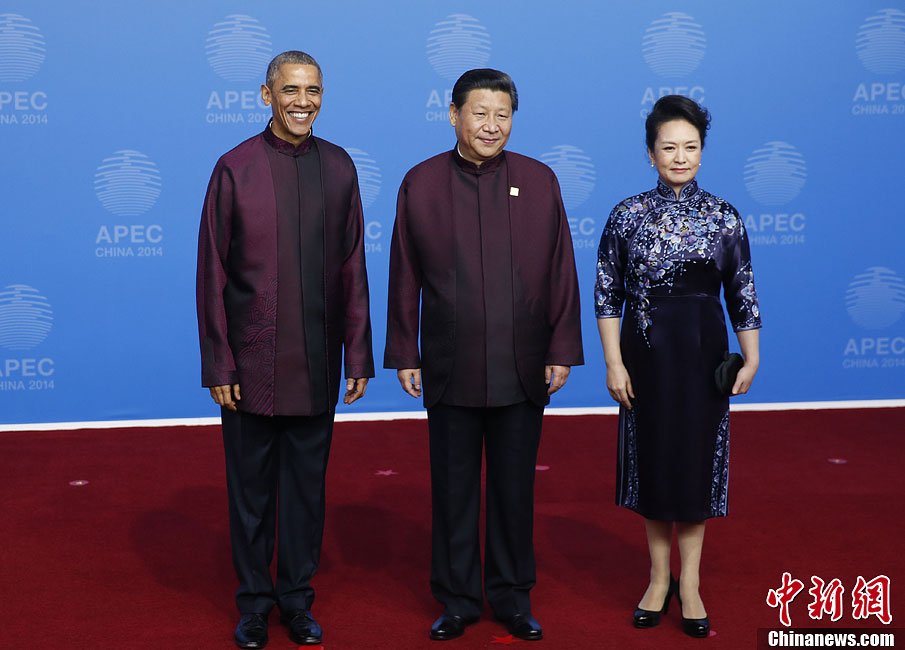 圖為習近平夫婦歡迎美國總統(tǒng)奧巴馬。中新社發(fā) 杜洋 攝