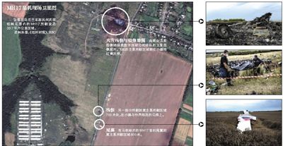馬航MH17客機(jī)殘骸照片顯示，其機(jī)身上有許多細(xì)小孔洞。多名專家分析稱，這些孔洞或是飛機(jī)被導(dǎo)彈爆炸后飛散的彈片擊中所致。